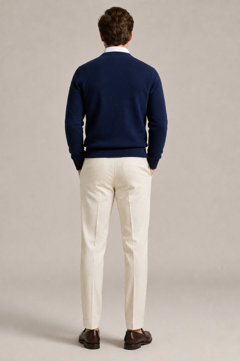 Men’s 100% Cotton V-Neck Jumper