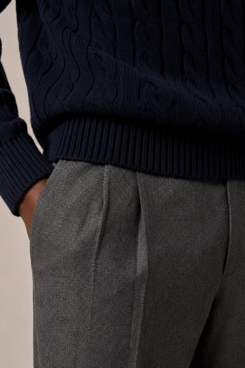 Men’s 100% Cotton Cable Knit Quarter Zip Jumper