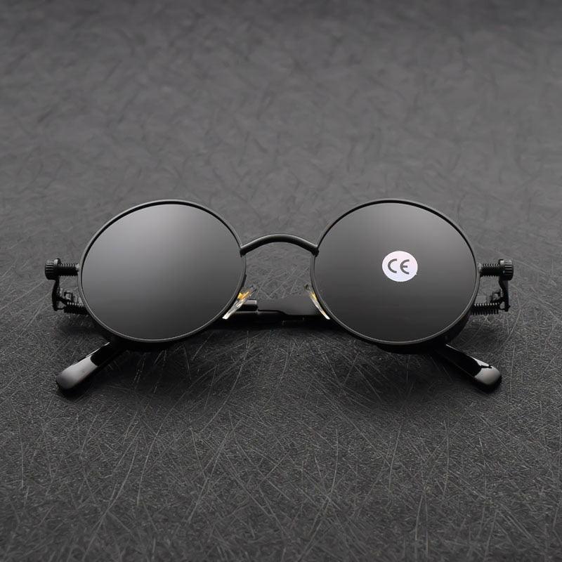 Classic Gothic Steampunk Sunglasses Polarized Men Women Brand Designer Vintage Round Metal Frame Sun Glasses High Quality UV400 - LaVestimente